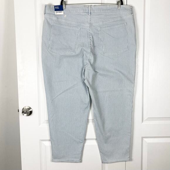 New OLD NAVY Extra High-Waisted Button-Fly Sky-Hi Straight Striped Jeans 26 - Picture 3 of 15